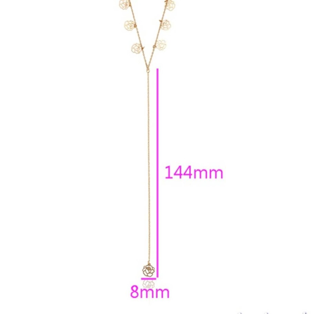 Beautiful Roses Y Necklace 18k Gold Plated - Picture 2 of 7